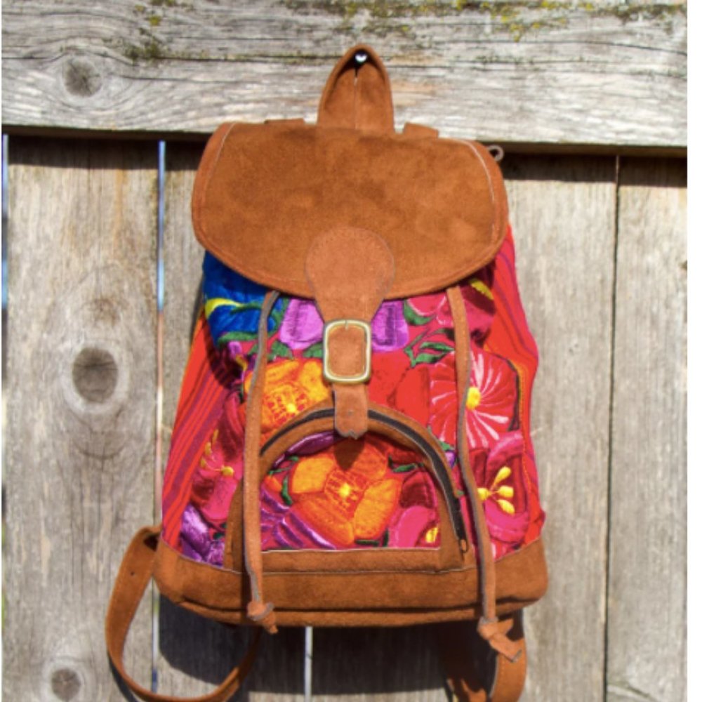 Lovey Hand-Embroidered Backpack